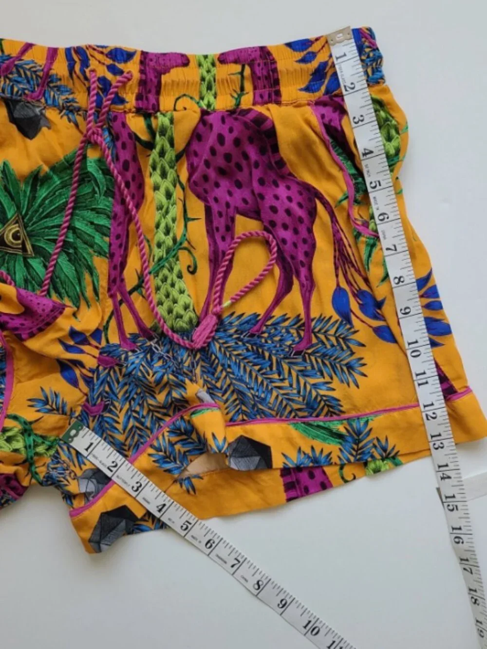 Emma J Shipley Anthropologie Extravaganza Sleep Shorts L Animal Print Orange